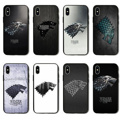 Game of Throne House Stark Wolf phone Cover Case for iPhone X XS Max XR 6 6S 7 8 Plus 5 5S SE Samsung Galaxy S6 S7 S8 Edge Plus